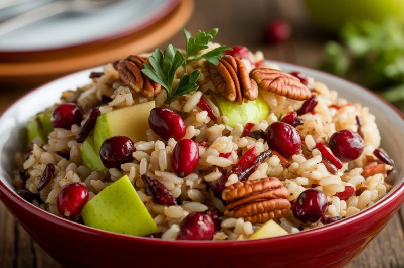 Cranberry and Apple Wild Rice Pilaf