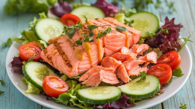 A Healthy and Delicious Grilled Salmon Salad