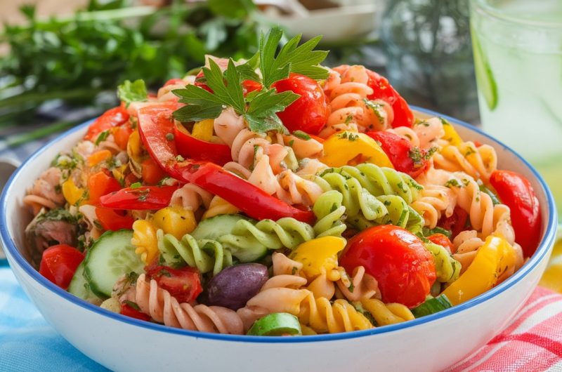 Vibrant Rainbow Pasta Salad Recipe