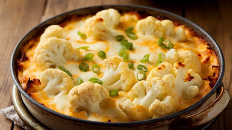 Delicious Keto Cheesy Cauliflower Casserole