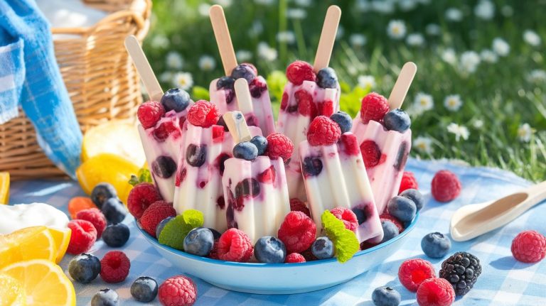 Delicious Mini Berry Yogurt Popsicles