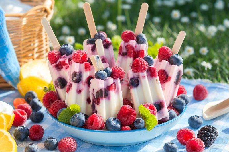 Refreshing Mini Berry Yogurt Popsicles Recipe