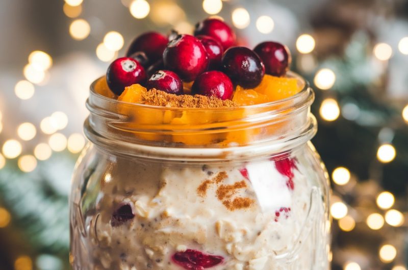 Festive Cranberry and Orange Overnight Oats Recipe