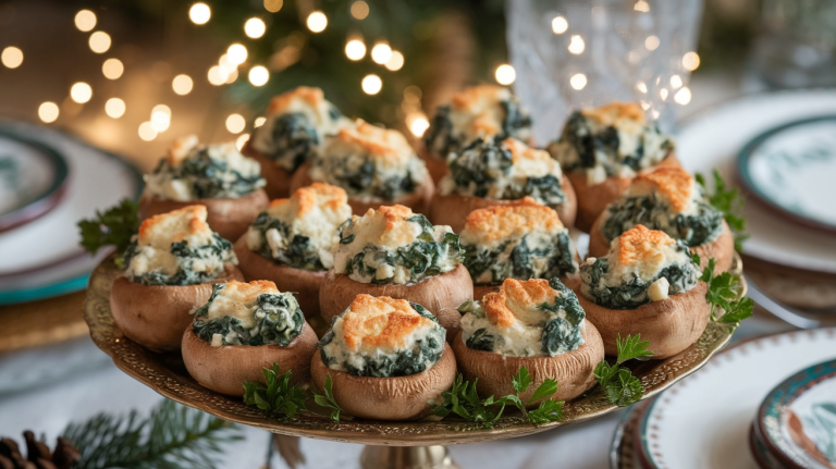 Delicious Spinach and Feta Stuffed Mushrooms Recipe