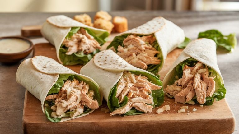 Easy Chicken Caesar Salad Wraps