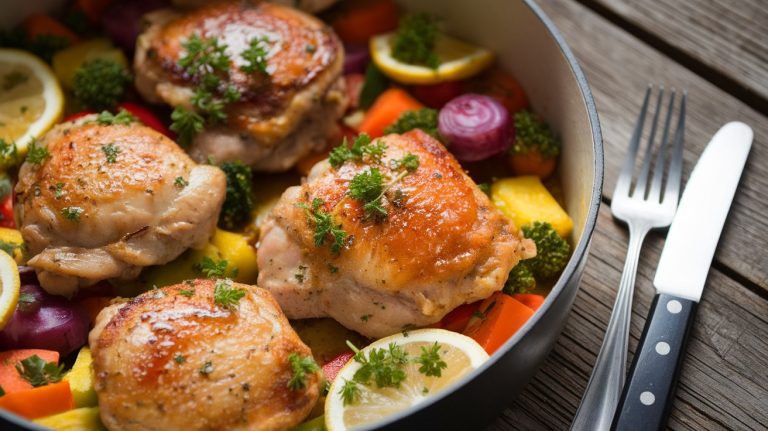 Easy One Pot Lemon Garlic Chicken and Veggies