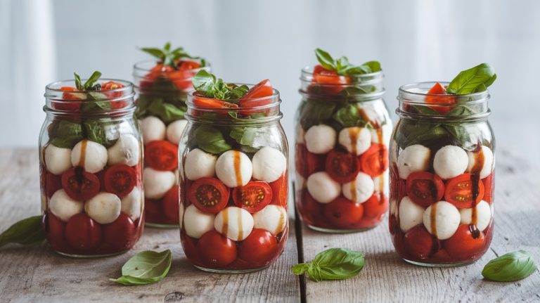 Easy Vegan Caprese Salad Jars