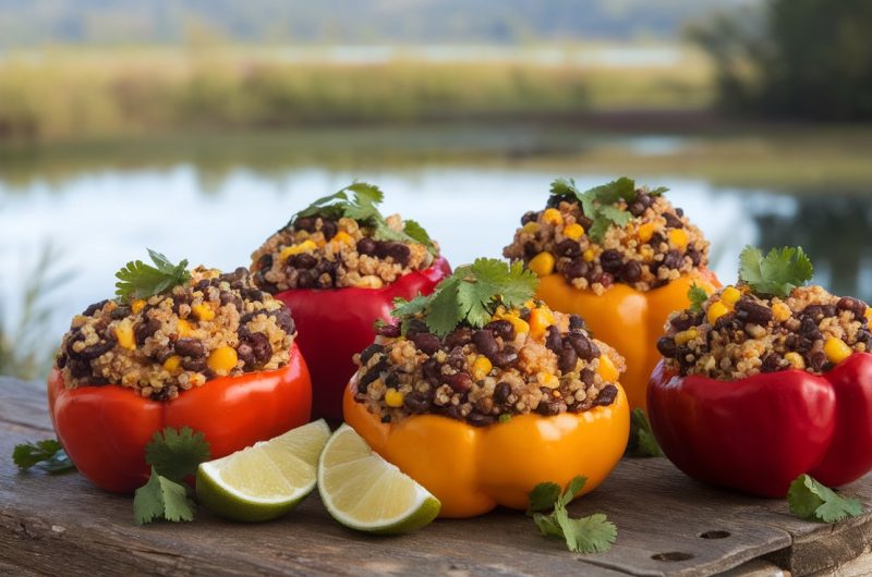 Delicious Vegan Stuffed Bell Peppers with Quinoa and Black Beans