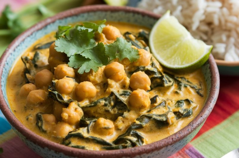 Vegan Chickpea and Spinach Curry Recipe