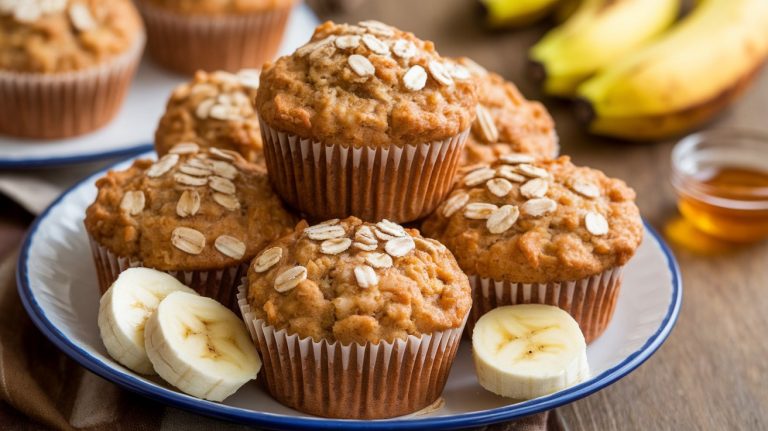 Easy and Healthy Banana Oatmeal Muffins