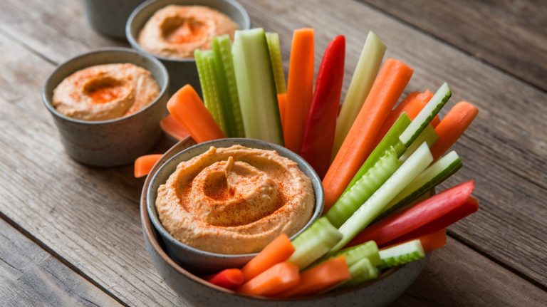 Easy and Healthy Veggie Sticks with Hummus