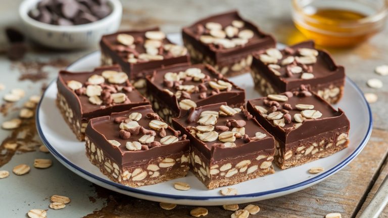 Easy and Satisfying No Bake Chocolate Oat Bars