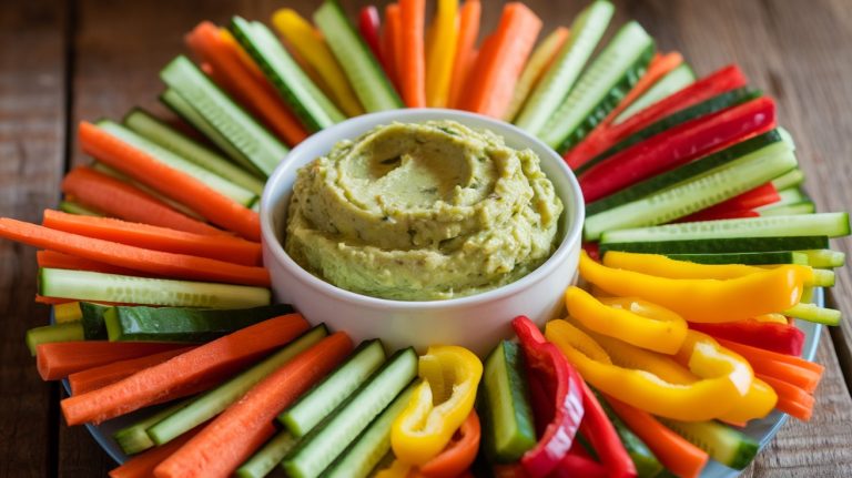 Healthy and Delicious Veggie Sticks with Guacamole