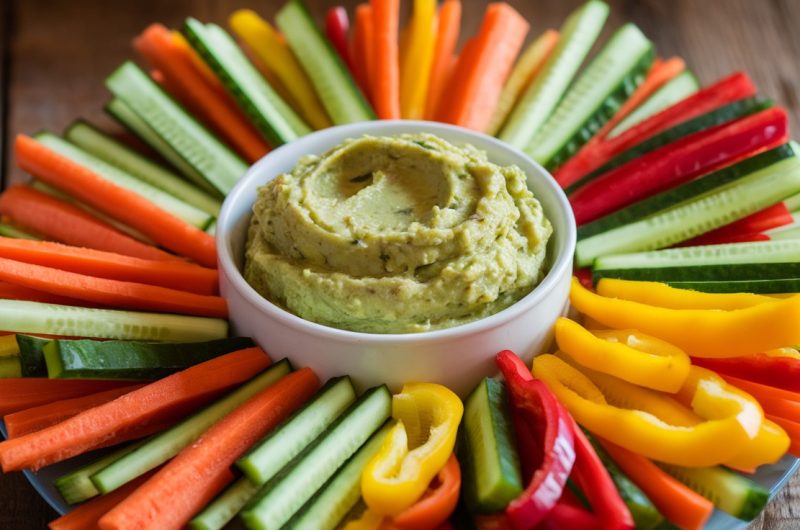 Crispy Veggie Sticks with Creamy Guacamole