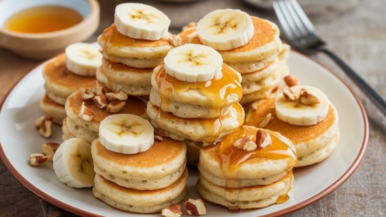 How to Make Banana Pancake Bites with Honey Drizzle