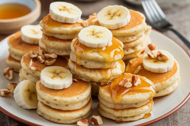 Delicious Banana Pancake Bites with Honey Drizzle