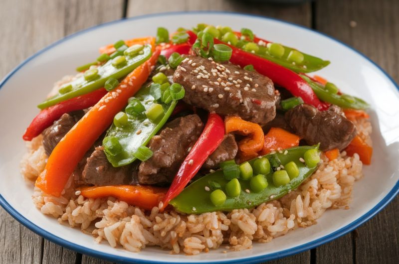 Flavorful Beef and Veggie Stir-Fry with Brown Rice