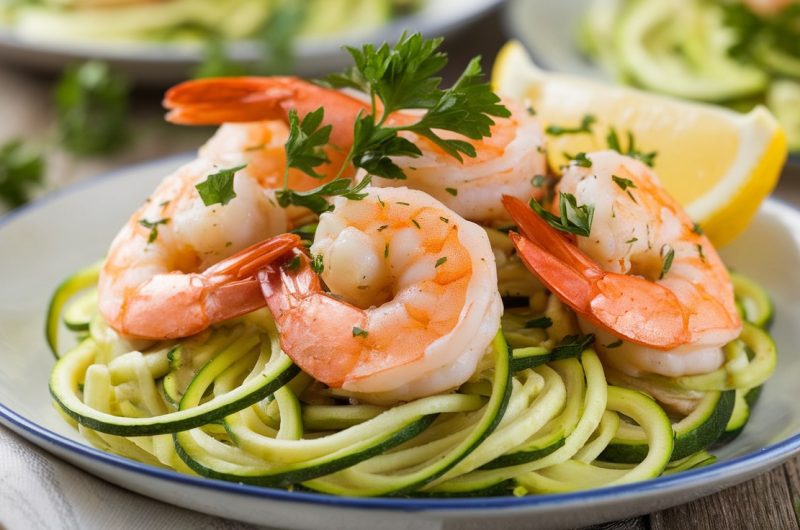 Garlic Butter Shrimp with Zucchini Noodles