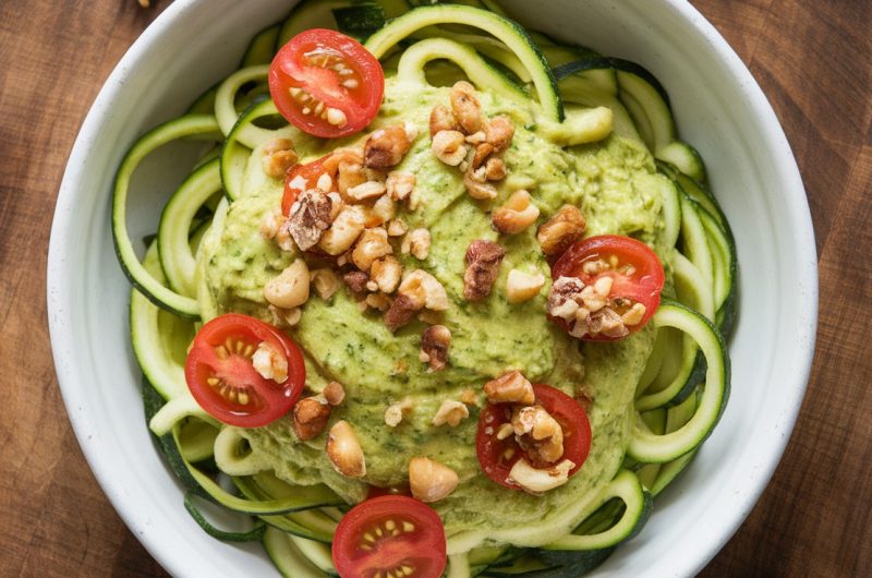 Zucchini Noodles with Creamy Avocado Pesto