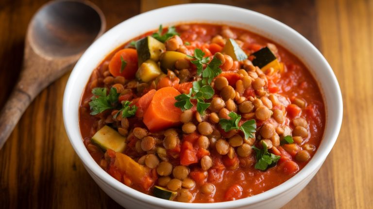 The Best Lentil and Vegetable Stew for Vegan Vegetarian Prep