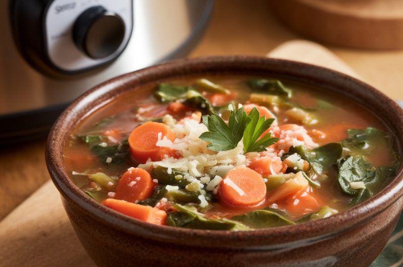 Hearty Slow Cooker Vegetable Soup Recipe